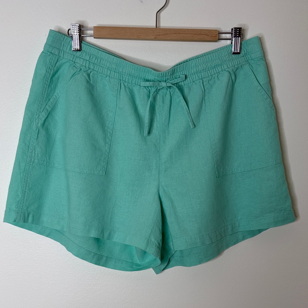 J. CREW FACTORY Sunwashed Mint Green Linen Blend Shorts - Picture 3 of 8